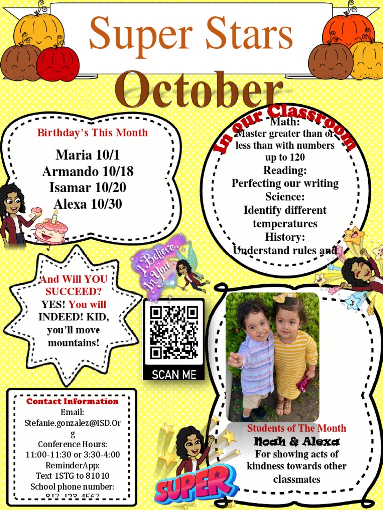 October Birthdays and Student Achievements | PDF