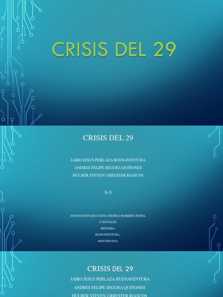 Causas y Consecuencias de la Crisis del 29 | PDF | Gran depresion ...