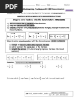 Add and Subtract Fractions Notes Like and Unlike