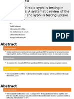 Introduction of Rapid Syphilis Testing in Antenatal Care: A Systematic Review of The Impact On HIV and Syphilis Testing Uptake and Coverage