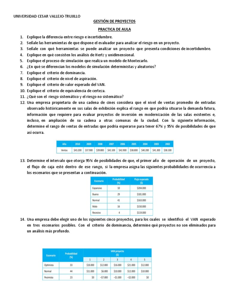 Análisis de Riesgos en Proyectos de Inversión | PDF | Riesgo | Simulación