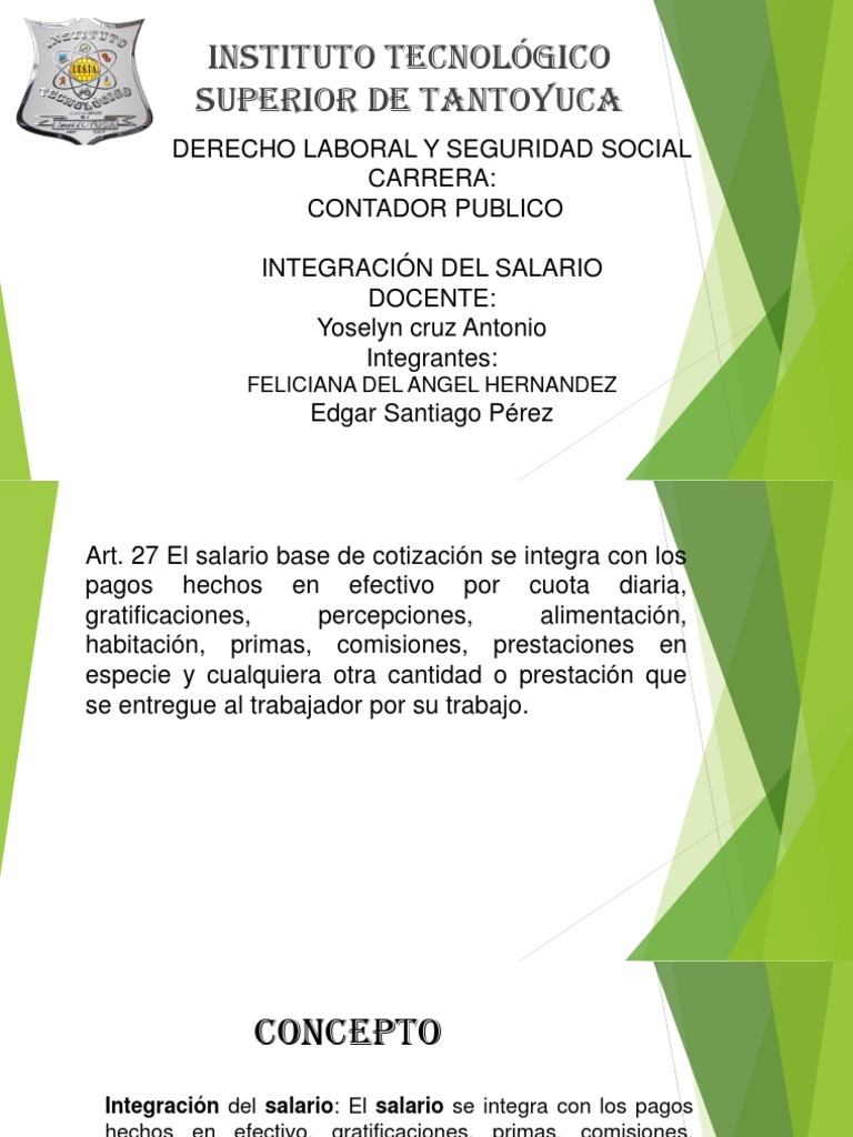 1.4 Integracion Del Salario | PDF | Salario | Derecho laboral