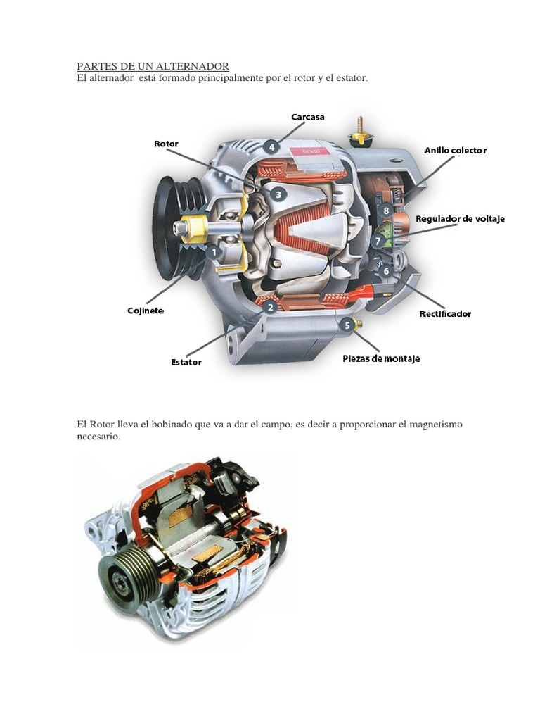 Partes de Un Alternador | PDF Diodo | eléctrica