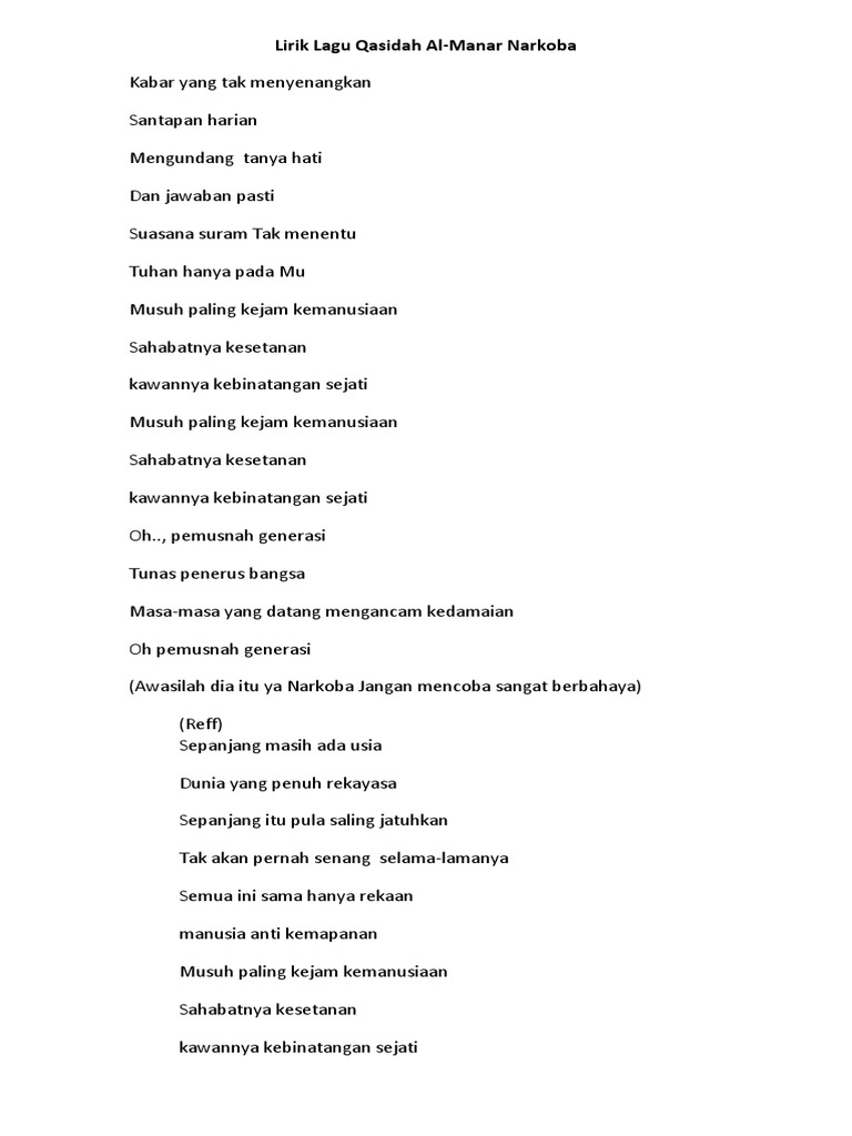 Lirik Lagu Narkoba Docx