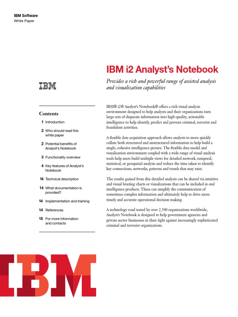 ibmi2analystnotebook.pdf Intelligence Analysis Databases
