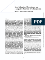 The Effects of Clozapine, Risperidone, and Olanzapine On Cognitive Function in Schizophrenia