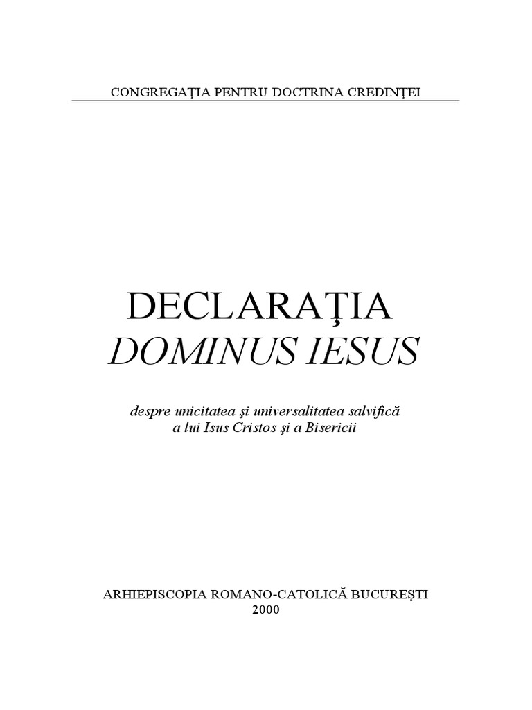 Dominus Iesus | PDF