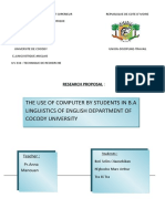 The Use of Computer by Students in B.A Linguistics of English Department of Cocody University