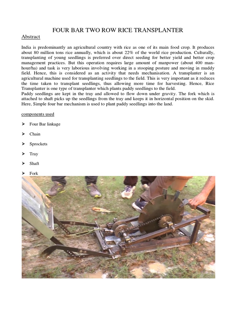Rice Transplanter | PDF | Home & Garden | Technology & Engineering