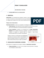 Hemostasia y coagulación: procesos y pruebas