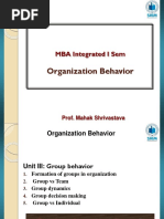 Organization Behavior: MBA Integrated I Sem