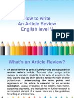 How To Write An Article Review