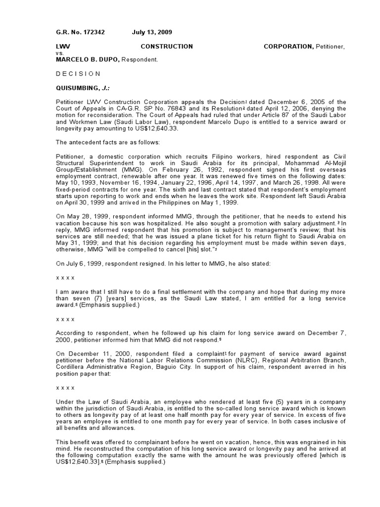 27 LWV Construction v. Dupo PDF Statute Of Limitations Employment