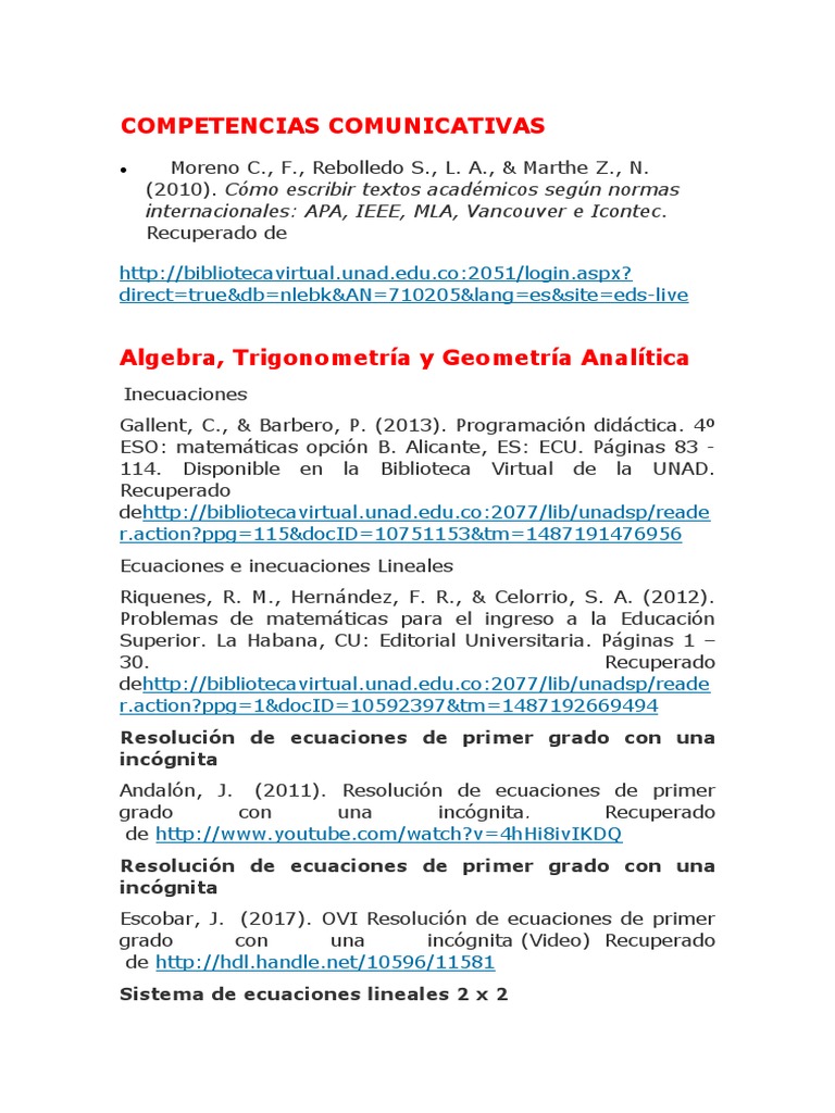 Competencias Comunicativas y Matemáticas | PDF | Trigonometría | Ecuaciones