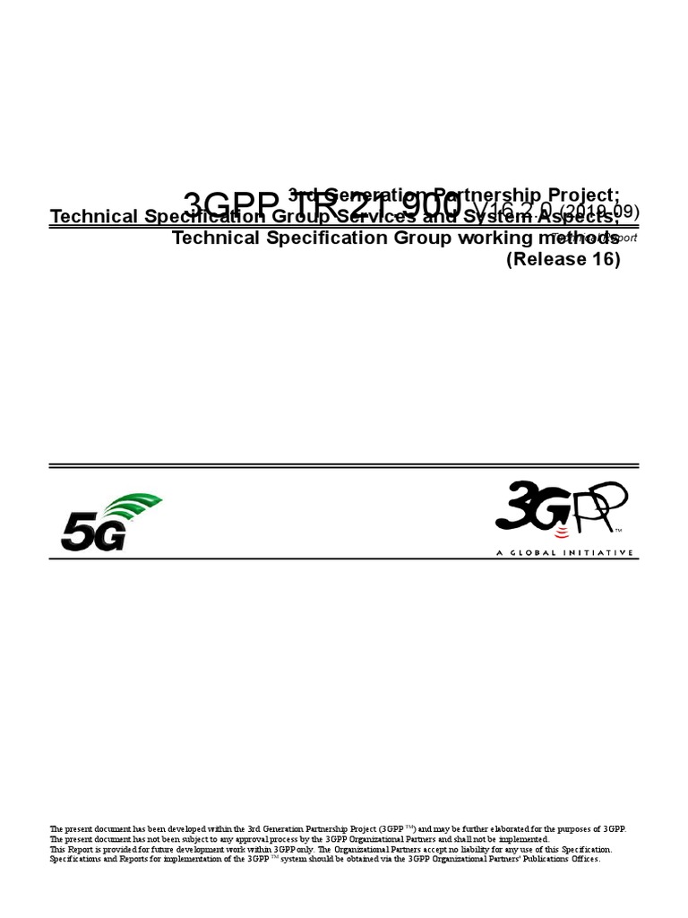 3GPP TR 21.900 PDF 3 Gpp Specification (Technical Standard)
