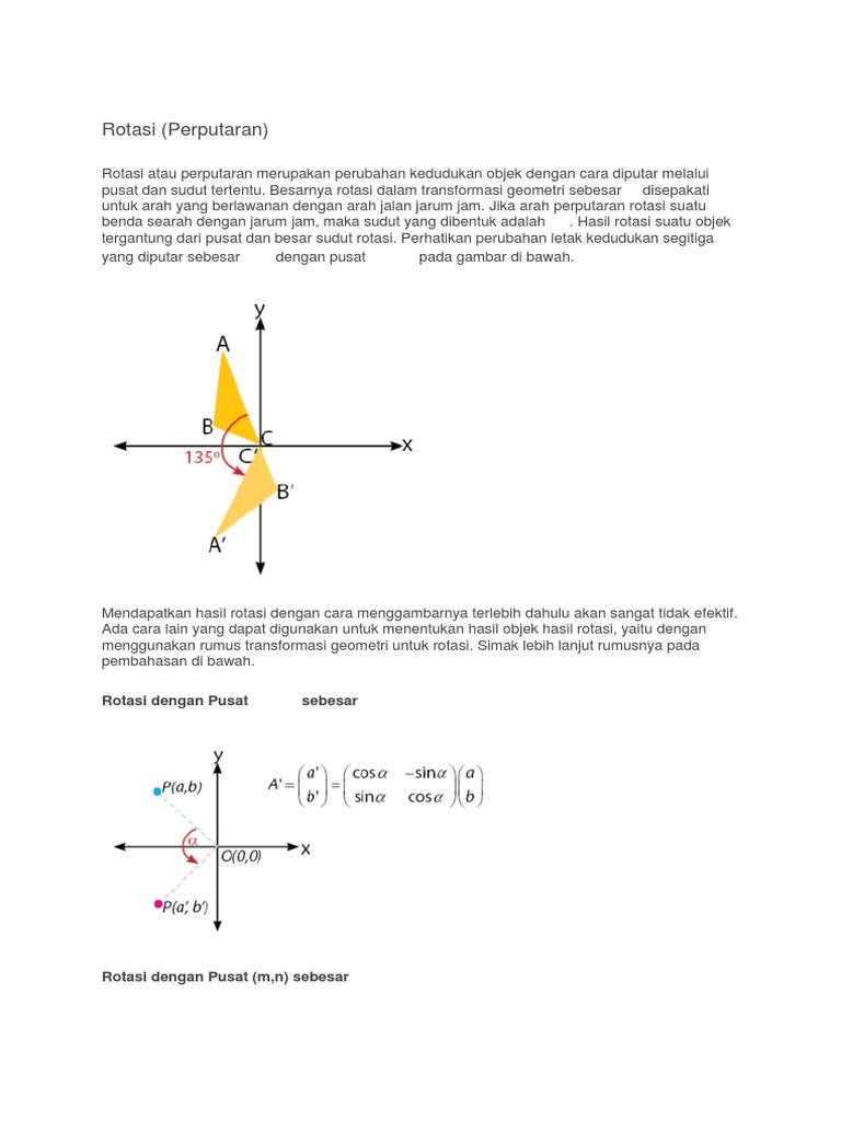 Transformasi Rotasi Geometri | PDF