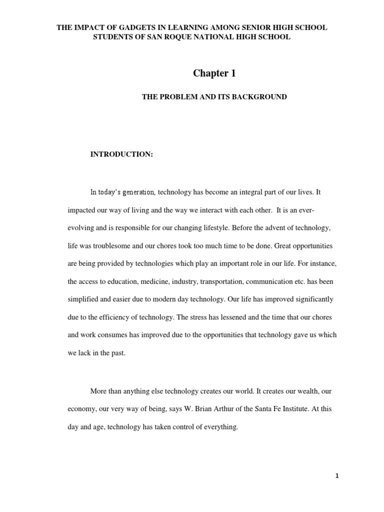 Gadgets' Impact on Senior High Learning | PDF | Personal Computers ...
