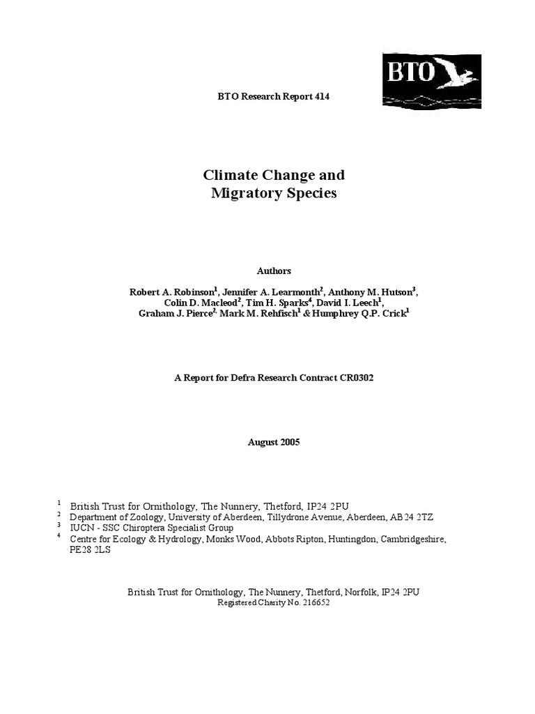 Climate Change Effects on Migratory Species | PDF | Sea | Sea Level Rise