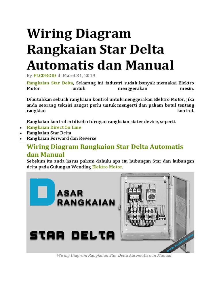 Rangkaian Kontrol Star Delta Manual dan Otomatis | PDF | Sains ...