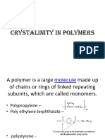 Crystalinity in Polymers