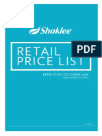 Retail Price List: Effective 1 October 2018