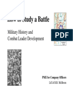 How To Study A Battle: Military History and Combat Leader Development