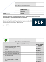 Audit Checklist For Lifting Equipment. Operations 2.13