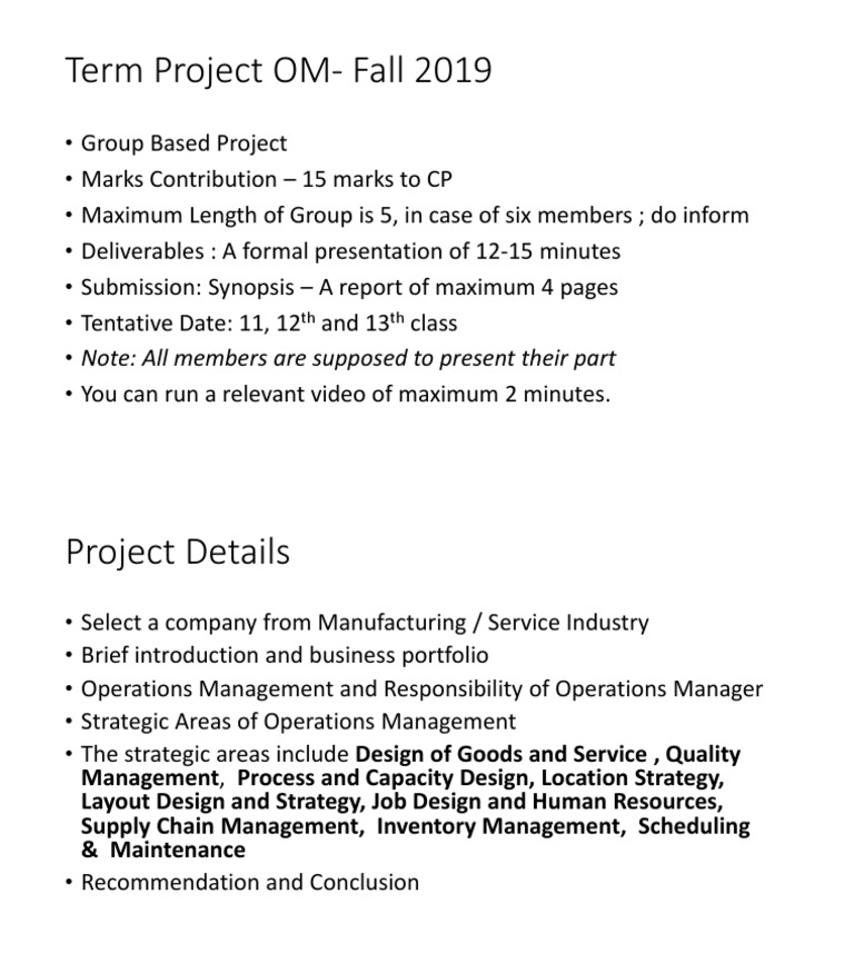 Term Project OM-Fall 2019: TH TH | PDF | Business | Art