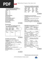 Elementary Progress Test Units 4-6A: Listening