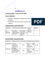 Resume Shubham Singh Email Id: Contact Number: (+91) 913-076-0699 Career Objective