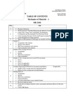 Mechanics of Materials Course Table of Contents