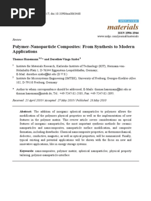 Materials 03 03468 PDF | PDF | Nanoparticle | Nanocomposite