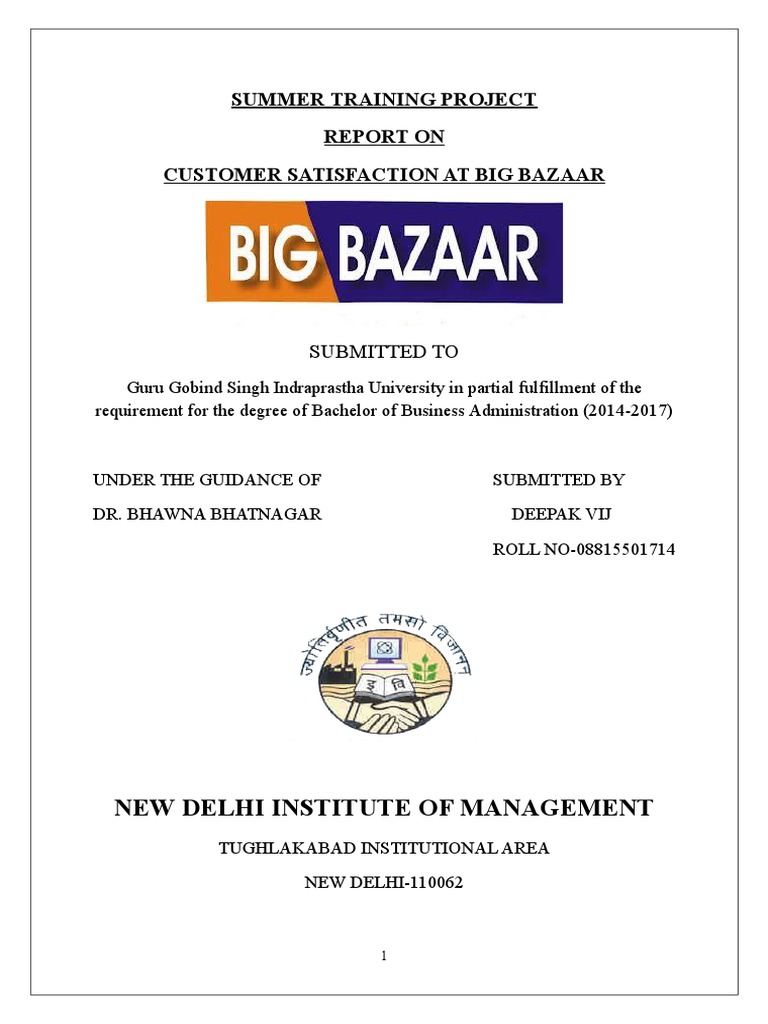 In de naam Stuiteren Gehoorzaamheid Big Bazar | PDF | Retail | Supermarket