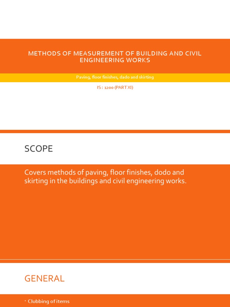 Measurement Methods for Skirting and Dado | PDF | Tile | Structural ...