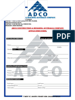 Adco Company Application Form.
