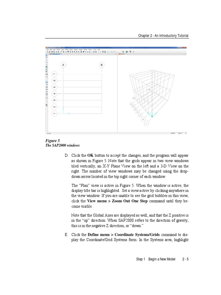 SAP2000 Tutorial: Viewing Grids and Axes | PDF | Teaching Methods ...