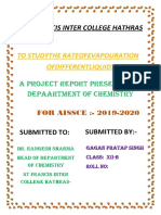 To Studythe Rateofevapouration Ofdifferentliquids: A Project Report Presented To Depaartment of Chemistry