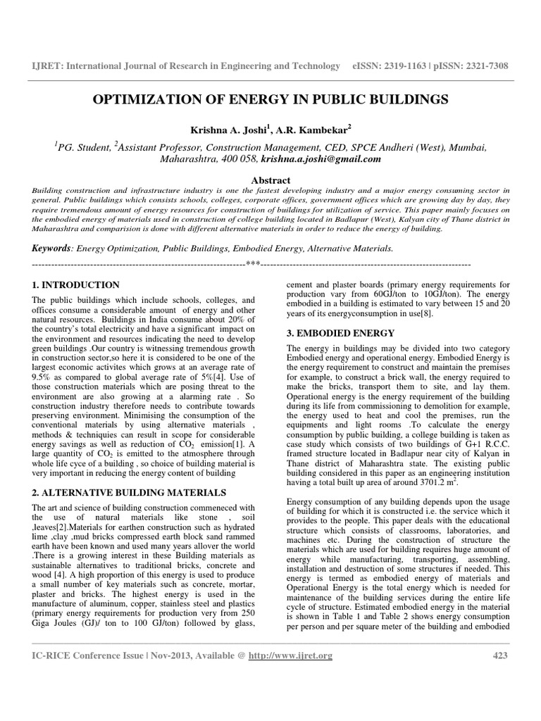 Energy Optimization in Public Buildings | PDF | Brick | Building Materials