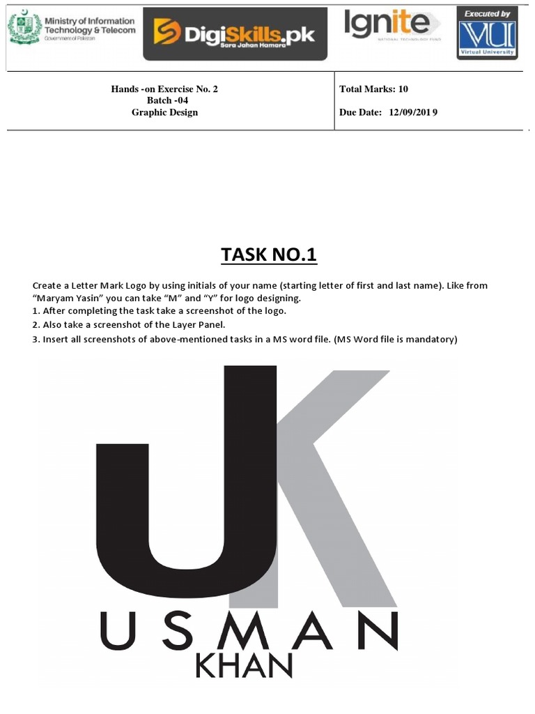 Logo Design Assignment for Digiskills | PDF