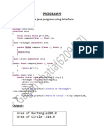Program 9: AIM:-Extecuting A Java Program Using Interface. Source Code