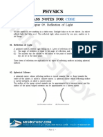 Reflection of Light Class 10, Physics CBSE Class Note