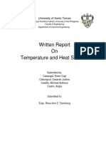 Written Report On Temperature and Heat Sensors: University of Santo Tomas