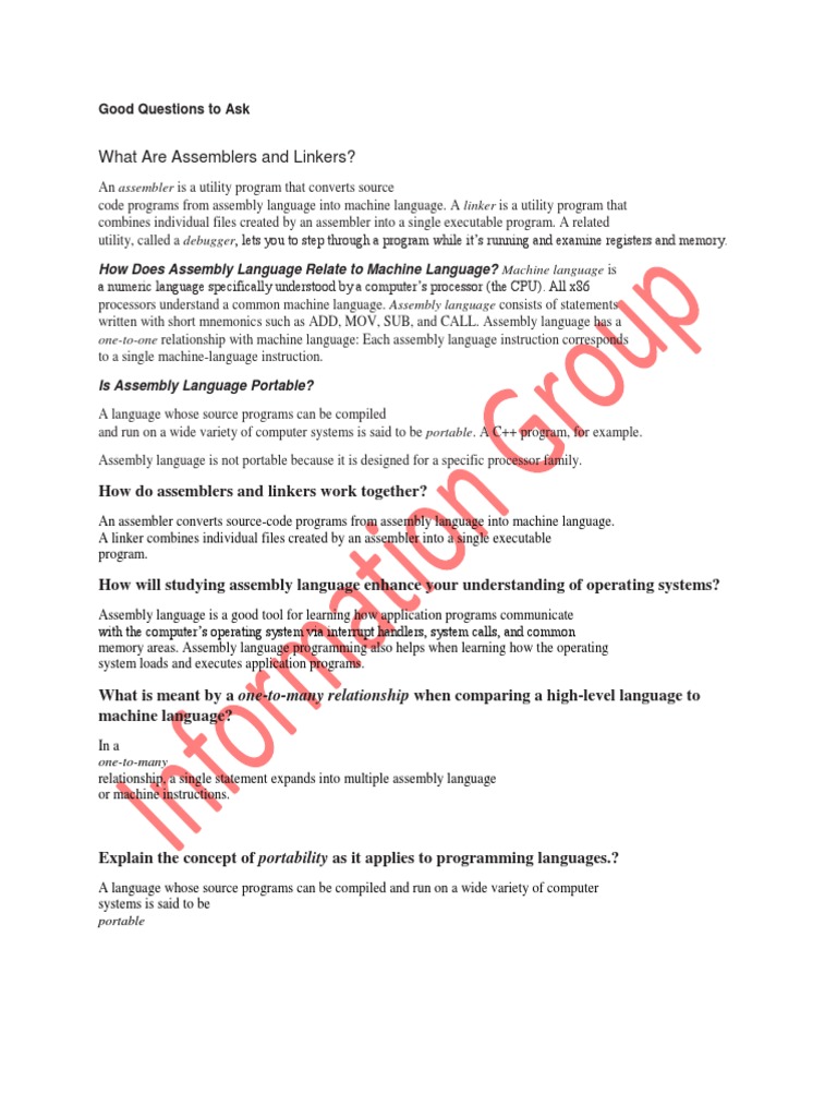 Assembly Language and Machine Language Basics | PDF | Assembly Language ...