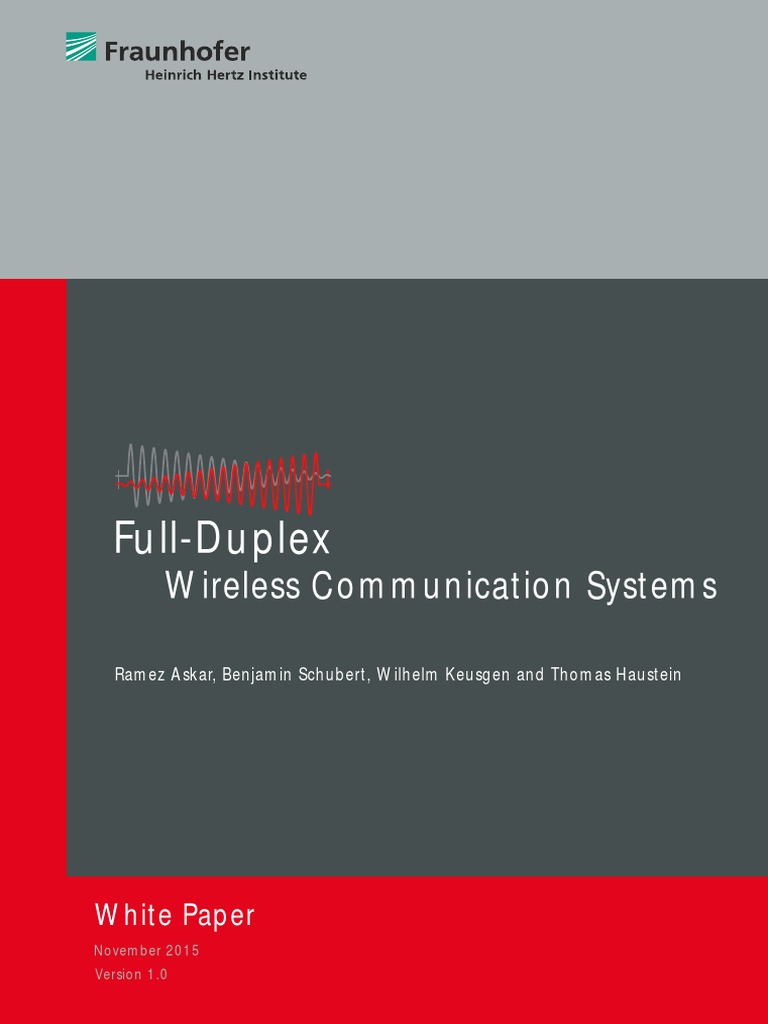 FullDuplex Wireless Communication Systems PDF Duplex
