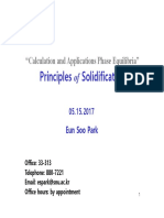 Principles Solidification: "Calculation and Applications Phase Equilibria"