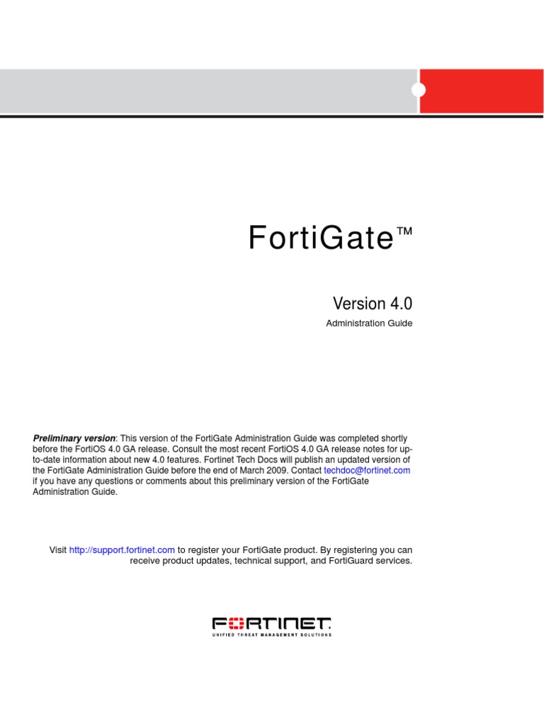 FortiGate Administration Guide 01 400 89802 20090219 | PDF | Virtual ...