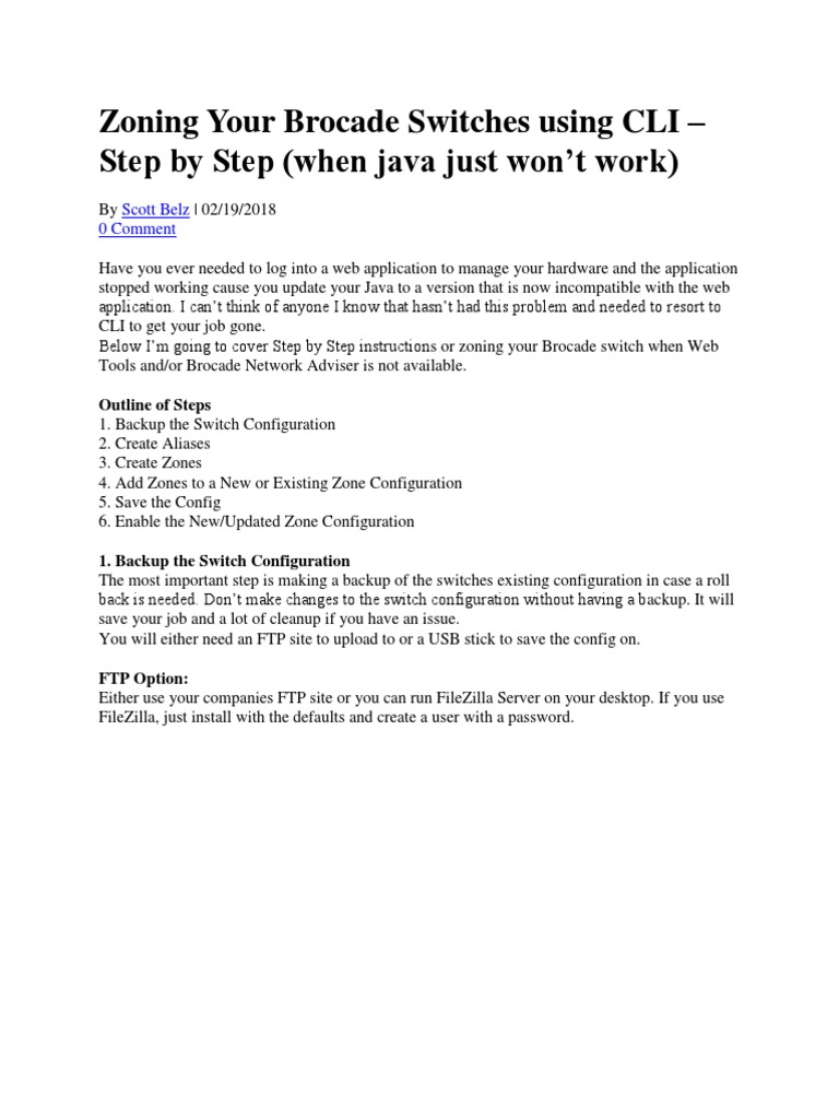 Brocade Switch Zoning CLI Guide | PDF | File Transfer Protocol ...