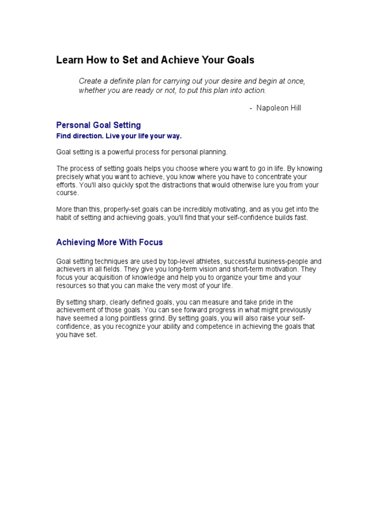 Effective Goal Setting Strategies | PDF | Goal | Cognitive Science