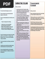 Before The Cyclone. During The Cyclone: If You Are Required To Evacuate