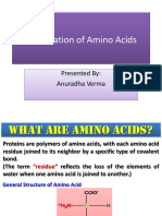 Degradation of Amino Acids: Presented By: Anuradha Verma